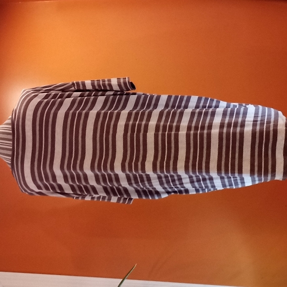 Lularoe Medium Irma grey and brown striped tunic top - Picture 6 of 6